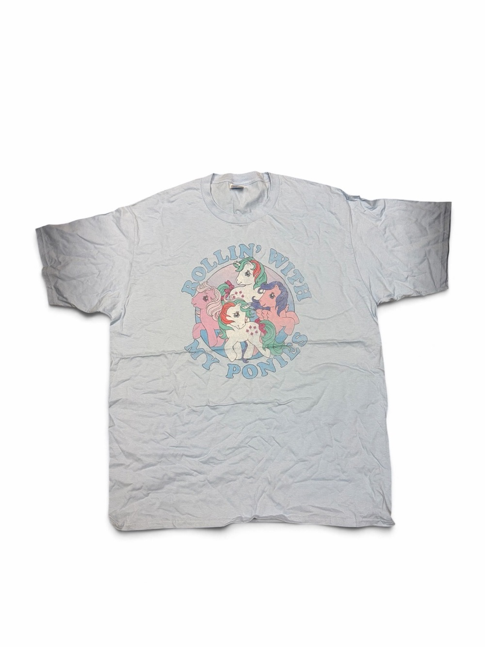 Women’s Light Blue 'Rollin' With My Ponies' Graphic Tee